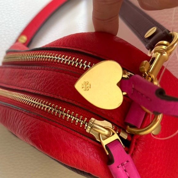 Tory Burch NWT Perry Patchwork Hearts 💕Mini Bag Leather Crossbody Adjustable - Picture 11 of 14